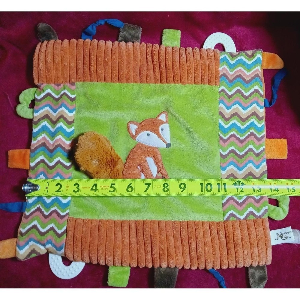 Maison Chic Fox Lovey Wih sensory  Tags Loops Ribbing tail is faux fur